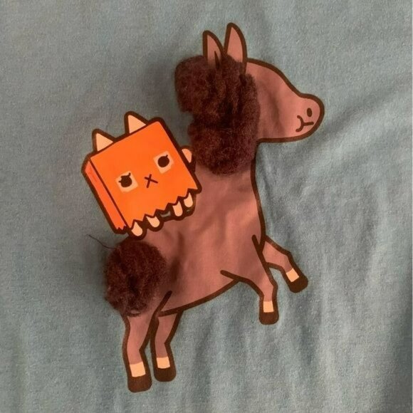 Toca Boca marine blue long sleeve shirt with horse graphic big kid 14/16 XL - Picture 7 of 9